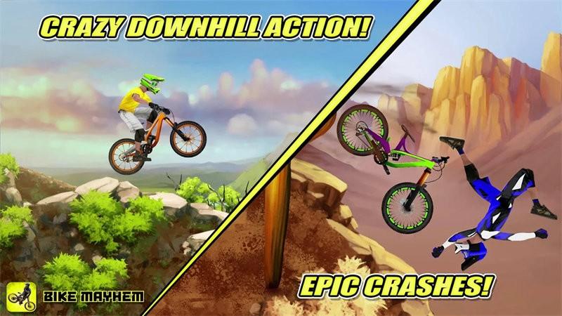 极限山地车速降手机版(bike mayhem)下载,极限山地车速降,自行车游戏